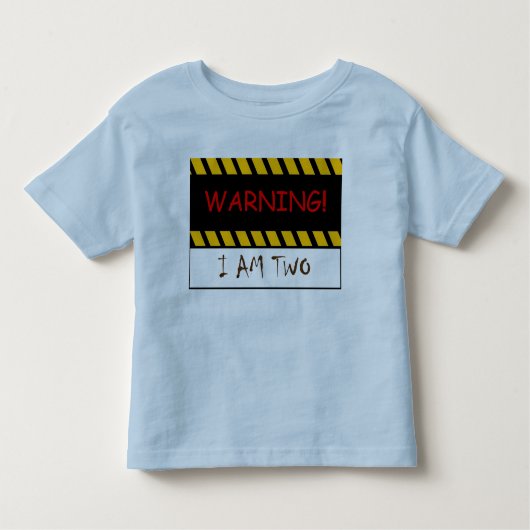 Waarschuwing ik ben twee kinder shirts (Voorkant)