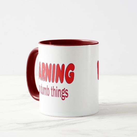 WAARSCHUWING Ik doe domme dingen Mok (Voorkant links)