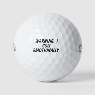 'Waarschuwing: ik golf emotioneel' Comisch leuk ca Golfballen