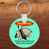 Waarschuwing! Ik heb een cordion Sleutelhanger (Voorkant)