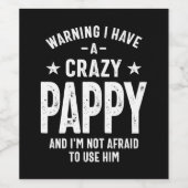 Waarschuwing: ik heb een gekke appel | Vader Gift Wijn Etiket (Enkel label)