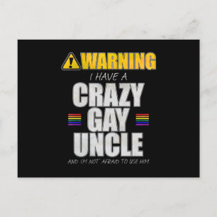 Waarschuwing: ik heb een gekke homo oom briefkaart