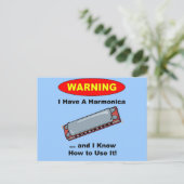Waarschuwing! Ik heb een Harmonica... Briefkaart (Staand voorkant)