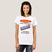 Waarschuwing! Ik heb een Harmonica... T-shirt (Voorkant volledig)