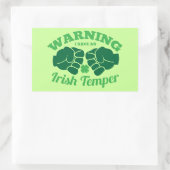 Waarschuwing Ik heb een Irish Temper! van Geweldig Rechthoekige Sticker (Tas)