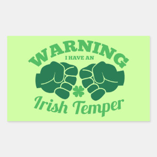 Waarschuwing Ik heb een Irish Temper! van Geweldig Rechthoekige Sticker