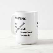 WAARSCHUWING! Ik heb een Piccolo... Koffiemok (Voorkant links)