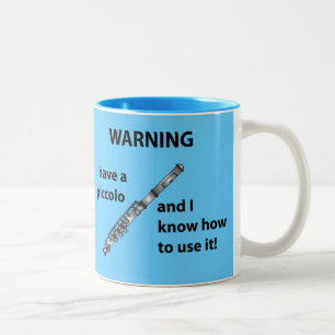 Waarschuwing! Ik heb een Piccolo... Tweekleurige Koffiemok