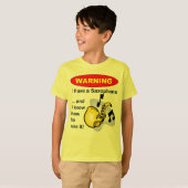 Waarschuwing. Ik heb een saxofoon.. T-shirt (Voorkant volledig)