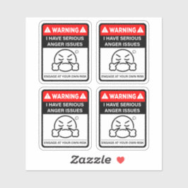 Waarschuwing Ik Heb Ernstige Woedeproblemen Vinyl  Sticker