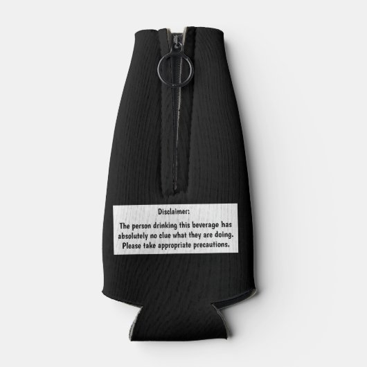 Waarschuwing: ik heb GEEN CLUE wat ik doe. Grappig Flesjeskoeler (Achterkant)