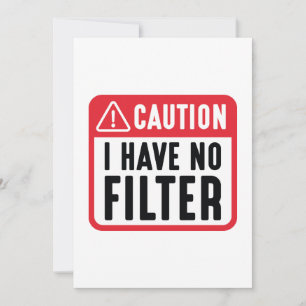 Waarschuwing Ik Heb Geen Filter Bedankkaart