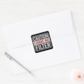 Waarschuwing Ik Heb Geen Filter Grappig Sarcasme H Vierkante Sticker (Envelop)