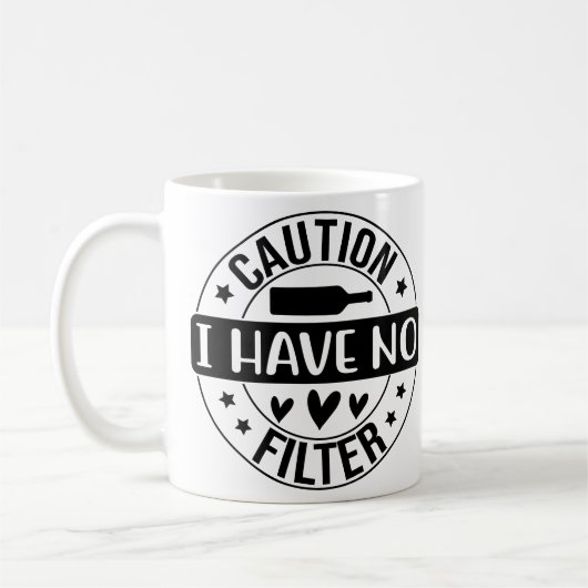 Waarschuwing ik heb geen filter koffiemok (Links)