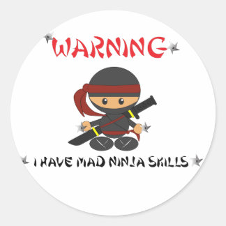 Waarschuwing Ik heb gekke Ninja Skills - Sticker