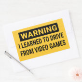 Waarschuwing: ik heb geleerd om te rijden van vide rechthoekige sticker (Envelop)