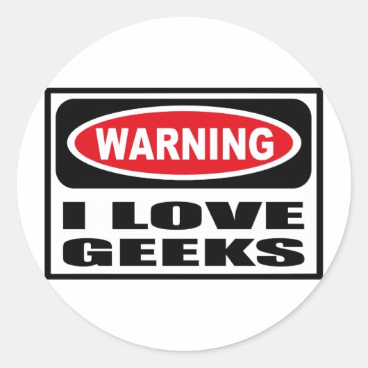 Waarschuwing Ik hou van GEEKS Sticker (Voorkant)