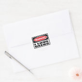 Waarschuwing Ik hou van GEEKS Sticker (Envelop)