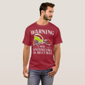 Waarschuwing Ik kan spontaan praten over bugs T-shirt (Voorkant volledig)