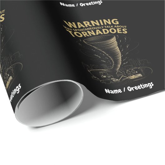 Waarschuwing Ik kan spontaan praten over tornado's Cadeaupapier (Rol Hoek)