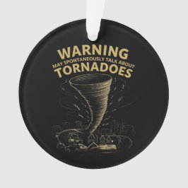 Waarschuwing Ik kan spontaan praten over tornado's Ornament