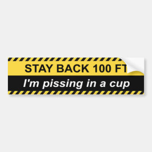 Waarschuwing: Ik pus in een beker Bumpersticker