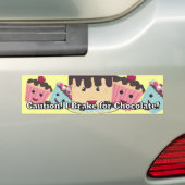 Waarschuwing ik rem voor Chocolade Bumpersticker (Op auto)