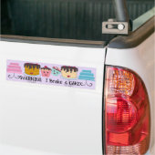 WAARSCHUWING Ik rem voor SUIKER! Bumpersticker (Op Truck)