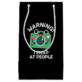 Waarschuwing: ik schud bij mensen grappige camera klein cadeauzakje (Voorkant)