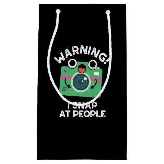 Waarschuwing: ik schud bij mensen grappige camera klein cadeauzakje (Voorkant)