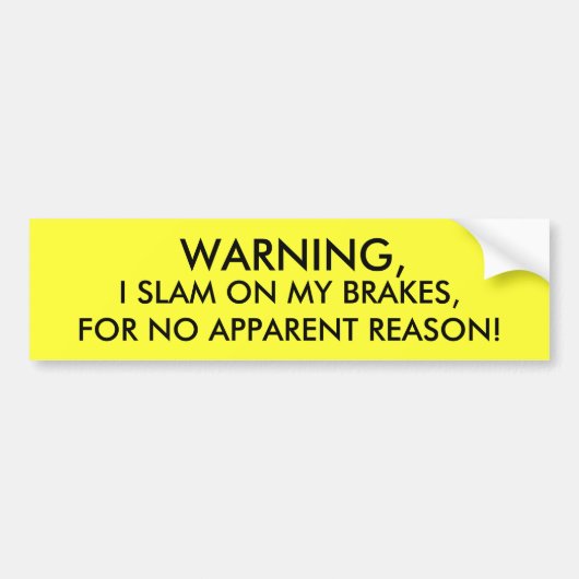 WAARSCHUWING, IK SLAM OP MIJN REMMEN, VOOR GEEN AA BUMPERSTICKER (Voorkant)