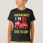 Waarschuwing Im 6, brandweerman 6 e verjaardag bra T-shirt<br><div class="desc">Voeg wat plezier toe aan uw oorlogvoering met deze"Waarschuwing Im 6,  het 6 jaar oude vuursteentje van het 6 jaar oude vuursteentje van het 6 jaar oude "ontwerp of geef het als een perfect cadeau</div>