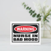 WAARSCHUWING IN BAD MOOD Briefkaart (Staand voorkant)