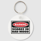 WAARSCHUWING IN BAD MOOD Sleutelhanger (Voorkant)