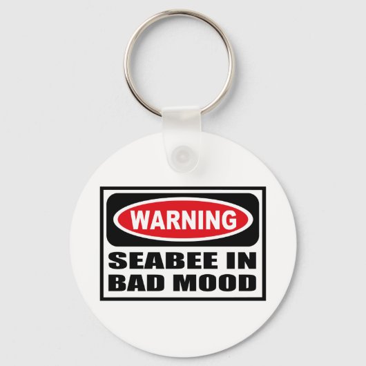 WAARSCHUWING IN BAD MOOD Sleutelhanger (Voorkant)