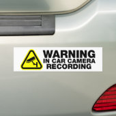 WAARSCHUWING: IN CAMERA-REGISTRATIE BUMPERSTICKER (Op auto)