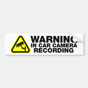   WAARSCHUWING: IN CAR CAMERA REGISTRATION BUMPERSTICKER