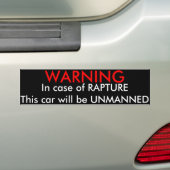 Waarschuwing, in Hoesje van verkrachting....Bumper Bumpersticker (Op auto)