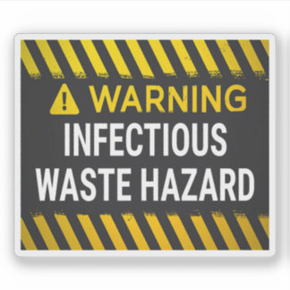 Waarschuwing Infectieus Afval Gevaar Sticker