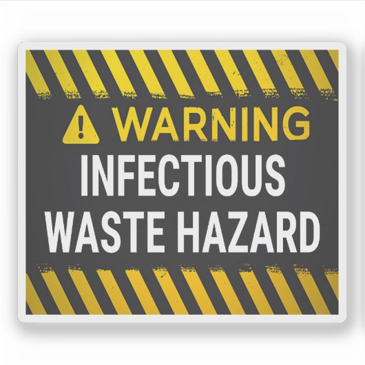 Waarschuwing Infectieus Afval Gevaar Sticker (Voorkant)