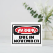 Waarschuwing INGEDIEND IN Briefkaart NOVEMBER (Staand voorkant)