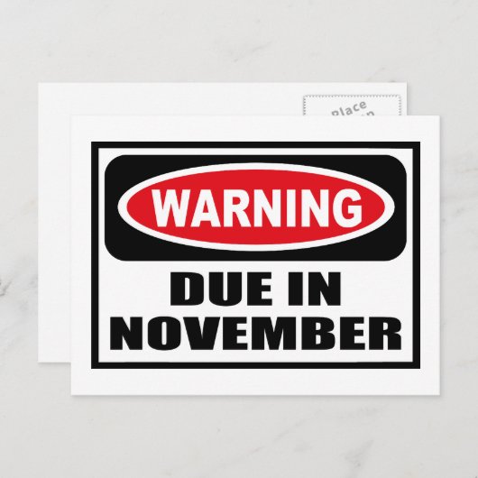 Waarschuwing INGEDIEND IN Briefkaart NOVEMBER (Voorkant / Achterkant)