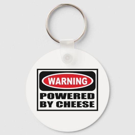 Waarschuwing INGESCHAKELD DOOR KAAS-Sleutelhanger Sleutelhanger (Voorkant)