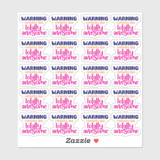 Waarschuwing, inhoud is volledig Geweldige - stick Sticker (Vel)