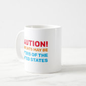 Waarschuwing: inhoud mag wateren van de VS zijn Koffiemok (Voorkant links)