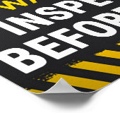 Waarschuwing Inspecteer vóór gebruik Poster (Hoek)