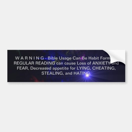 WAARSCHUWING Inspirerend SUPERNOVA Lezing en offer Bumpersticker (Voorkant)