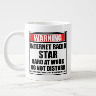 Waarschuwing Internet Radio Ster Hard Werken Grote Koffiekop