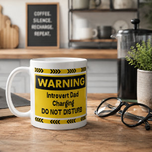 Waarschuwing Introvert Vader Opladen Grappig Gesch Koffiemok