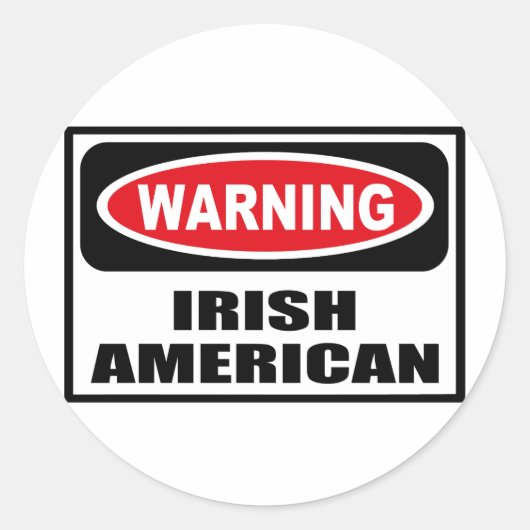 Waarschuwing IRISH AMERICAN Sticker (Voorkant)